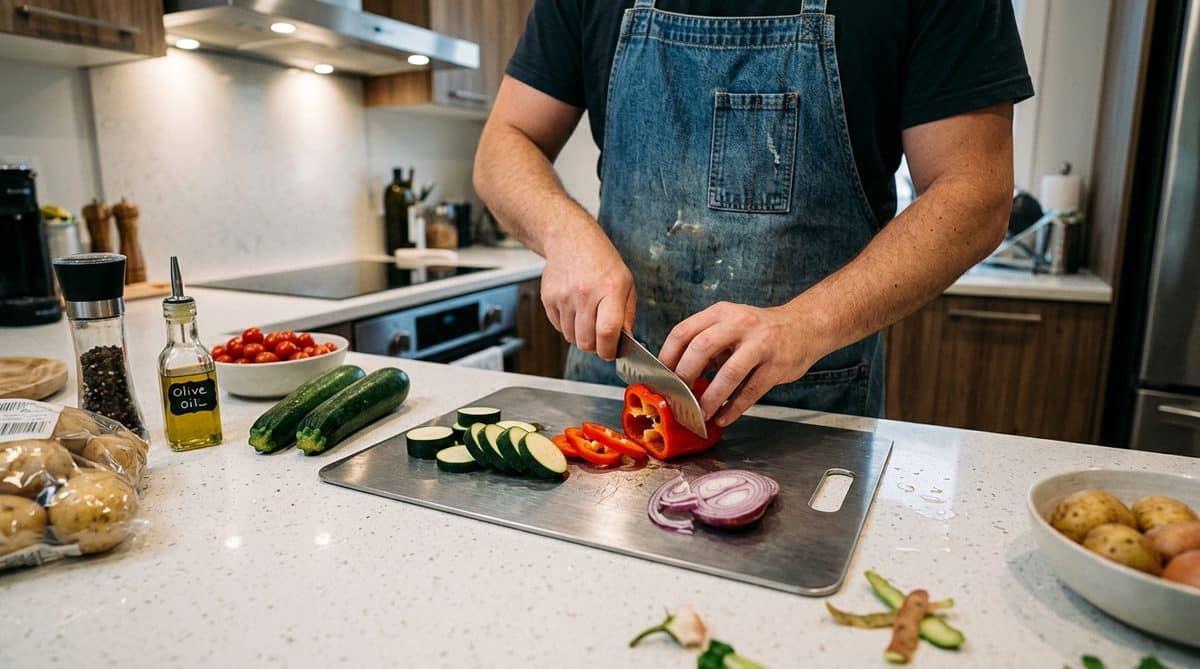 Titanium cutting board surface detail